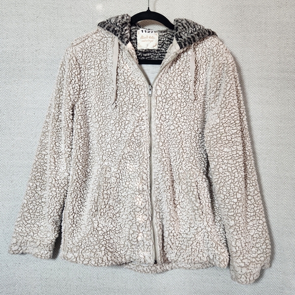 Altar'd State Jackets & Blazers - Altar'd State Size Small Cozy Cream Sherpa Jacket With Hood